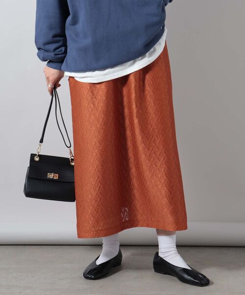 fredy couleur（フレディクルール）の「ジオメトリックレース タイトスカート（スカート・レディース・ネイビー/レンガ・38）」の7枚目の写真