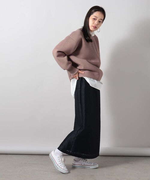 fredy couleur（フレディクルール）の「ジオメトリックレース タイトスカート（スカート・レディース・ネイビー/レンガ・38）」の12枚目の写真