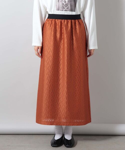 fredy couleur（フレディクルール）の「ジオメトリックレース タイトスカート（スカート・レディース・ネイビー/レンガ・38）」の15枚目の写真