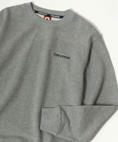 CONVERSE(コンバース)の「CONVERSE/コンバース ワンポイントロゴ サガラ刺繍 スウェットトレーナー(スウェット・レディース・ホワイト/ブラック/ベージュ/パープル/ブラウン/グレー/オフホワイト/ブルーグリーン/ベージュ系その他/ブルー系その他/ブラック系その他/グレー系その他/ホワイト系その他/ピンク系その他/ブラウン系その他/ホワイト系その他2/ピンク系その他2/ブルー系その他2/ベージュ系その他2/ダークグリーン/オートミール/ベージュ系その他3/ピンク/サックスブルー/グリーン系その他・LL/M/L)」の7枚目の写真
