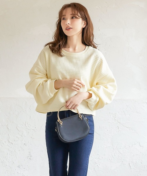 KOBE LETTUCE（コウベレタス）の「キルティングスウェットトップス（スウェット・レディース・ブラック/グリーン/アイボリー・FREE）」の2枚目の写真