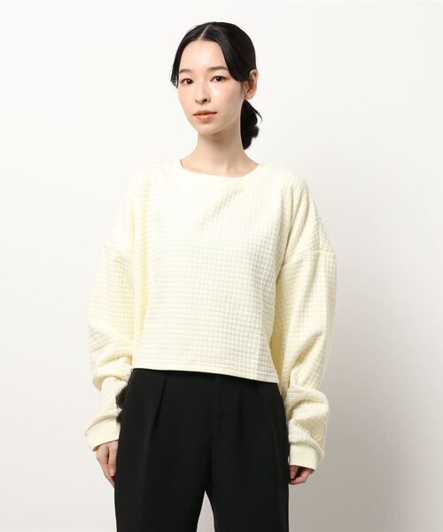 KOBE LETTUCE（コウベレタス）の「キルティングスウェットトップス（スウェット・レディース・ブラック/グリーン/アイボリー・FREE）」の9枚目の写真