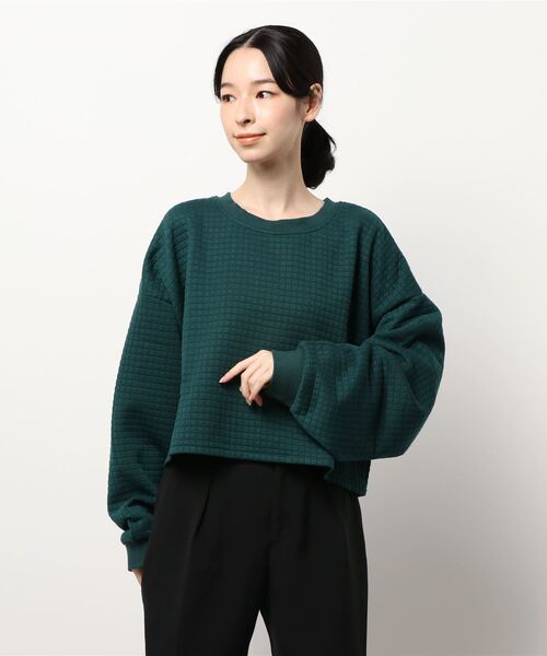 KOBE LETTUCE（コウベレタス）の「キルティングスウェットトップス（スウェット・レディース・ブラック/グリーン/アイボリー・FREE）」の10枚目の写真