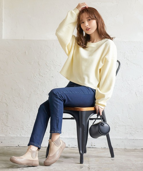 KOBE LETTUCE（コウベレタス）の「キルティングスウェットトップス（スウェット・レディース・ブラック/グリーン/アイボリー・FREE）」の6枚目の写真