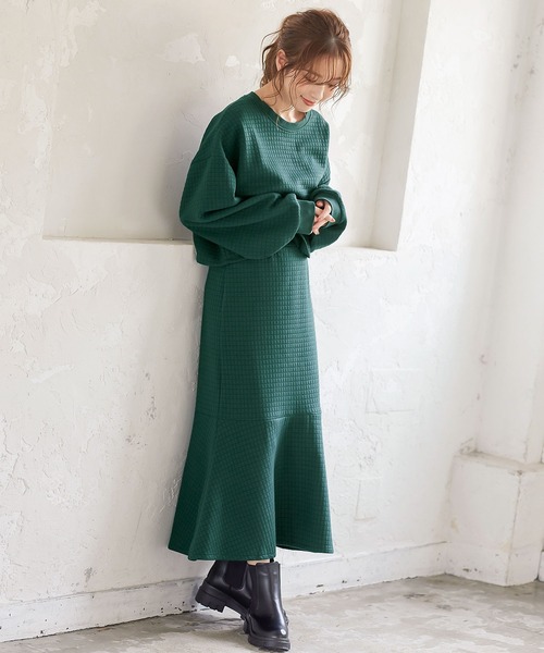 KOBE LETTUCE（コウベレタス）の「キルティングスウェットトップス（スウェット・レディース・ブラック/グリーン/アイボリー・FREE）」の7枚目の写真