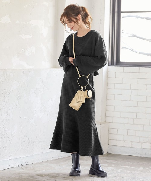 KOBE LETTUCE（コウベレタス）の「キルティングスウェットトップス（スウェット・レディース・ブラック/グリーン/アイボリー・FREE）」の8枚目の写真