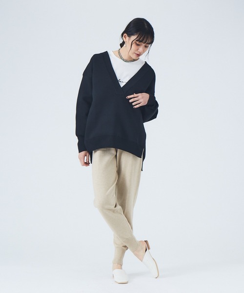 Abahouse Devinette（ドゥヴィネット）の「【JILKY】ニットジョガーパンツ（その他パンツ・レディース・ベージュ/オレンジ/チャコールグレー・フリー）」の4枚目の写真