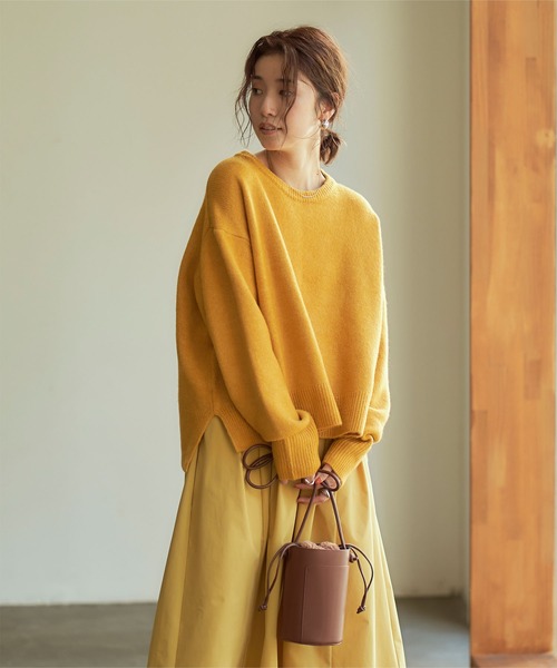 titivate（ティティベイト）の「ｸﾙｰﾈｯｸｼﾝﾌﾟﾙゆるﾆｯﾄ（ニット/セーター・レディース・ライトピンク/ピンク/イエロー/グレイッシュベージュ・S/M）」の15枚目の写真