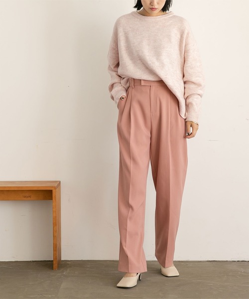 titivate（ティティベイト）の「ｸﾙｰﾈｯｸｼﾝﾌﾟﾙゆるﾆｯﾄ（ニット/セーター・レディース・ライトピンク/ピンク/イエロー/グレイッシュベージュ・S/M）」の18枚目の写真