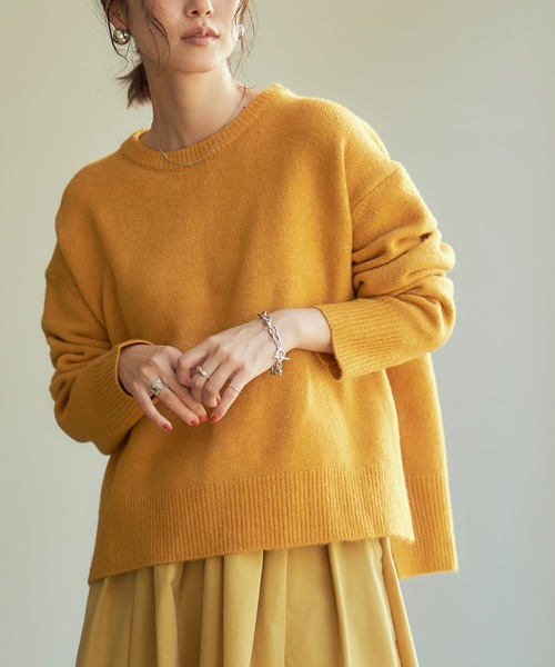 titivate（ティティベイト）の「ｸﾙｰﾈｯｸｼﾝﾌﾟﾙゆるﾆｯﾄ（ニット/セーター・レディース・ライトピンク/ピンク/イエロー/グレイッシュベージュ・S/M）」の5枚目の写真