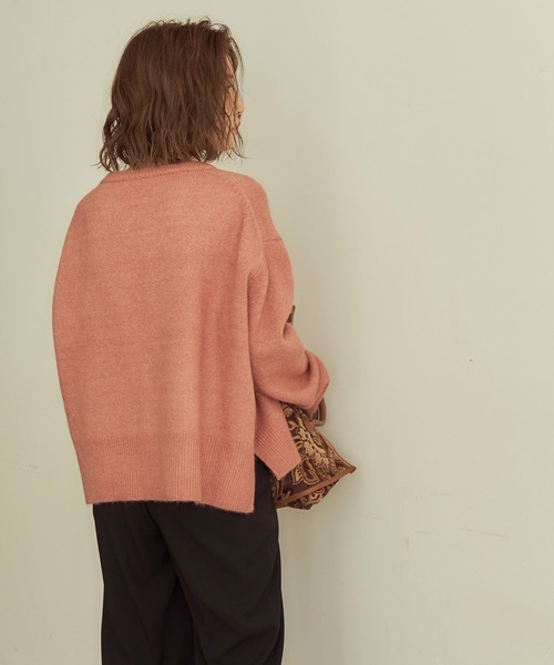 titivate（ティティベイト）の「ｸﾙｰﾈｯｸｼﾝﾌﾟﾙゆるﾆｯﾄ（ニット/セーター・レディース・ライトピンク/ピンク/イエロー/グレイッシュベージュ・S/M）」の10枚目の写真