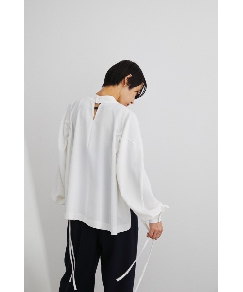 STYLEMIXER(スタイルミキサー)の「2WAYギャザーストリングトップ(シャツ/ブラウス・レディース・ホワイト/スモークピンク/ブラック・FREE)」の7枚目の写真