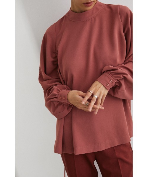 STYLEMIXER(スタイルミキサー)の「2WAYギャザーストリングトップ(シャツ/ブラウス・レディース・ホワイト/スモークピンク/ブラック・FREE)」の6枚目の写真