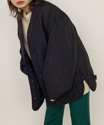 w closet | ひょうたんキルティングジャケット(ノーカラージャケット)