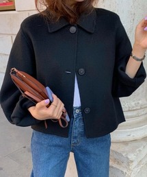 MANGROVE（マングローブ）の「フロントボタンショートコート（ステンカラーコート）」