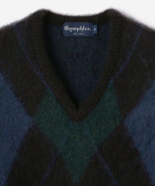 GYMPHLEX(ジムフレックス)の「Gymphlex | アーガイルVネックニットプルオーバー WOMEN(ニット/セーター・レディース・ブラウン系その他/ブルー系その他5・12)」の4枚目の写真