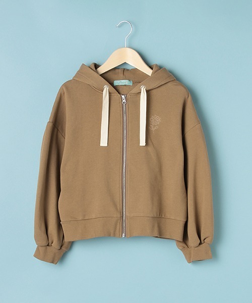 Lindsay(リンジィ)の「ワンポイント刺しゅうボリュームZIPパーカ【PTPR】(パーカー・キッズ・ブラウン/ピンク/エメラルド・S/M/L)」の18枚目の写真