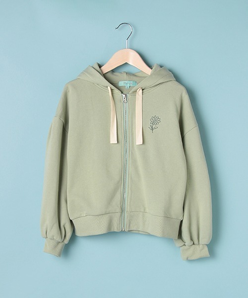 Lindsay(リンジィ)の「ワンポイント刺しゅうボリュームZIPパーカ【PTPR】(パーカー・キッズ・ブラウン/ピンク/エメラルド・S/M/L)」の20枚目の写真