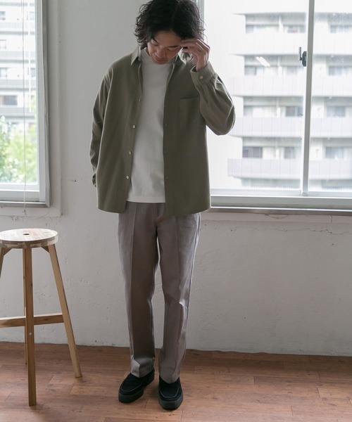 URBAN RESEARCH DOORS（アーバンリサーチドアーズ）の「ヘビーネルレギュラーカラーシャツ（シャツ/ブラウス・メンズ・ライトグレー/カーキ/ネイビー/ストライプ・40/38）」の20枚目の写真