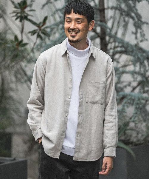 URBAN RESEARCH DOORS（アーバンリサーチドアーズ）の「ヘビーネルレギュラーカラーシャツ（シャツ/ブラウス・メンズ・ライトグレー/カーキ/ネイビー/ストライプ・40/38）」の8枚目の写真