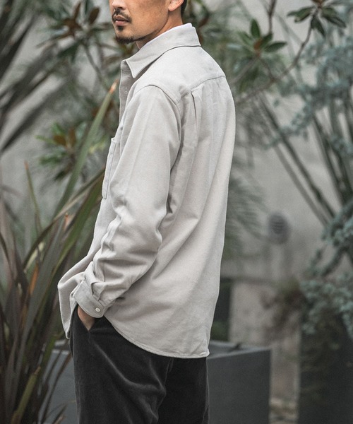 URBAN RESEARCH DOORS（アーバンリサーチドアーズ）の「ヘビーネルレギュラーカラーシャツ（シャツ/ブラウス・メンズ・ライトグレー/カーキ/ネイビー/ストライプ・40/38）」の19枚目の写真