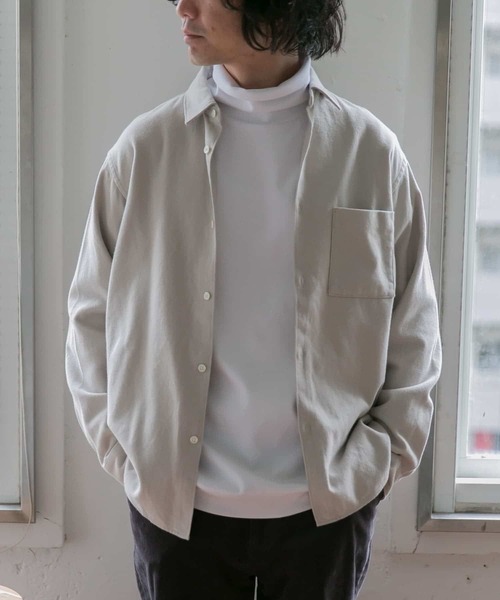 URBAN RESEARCH DOORS（アーバンリサーチドアーズ）の「ヘビーネルレギュラーカラーシャツ（シャツ/ブラウス・メンズ・ライトグレー/カーキ/ネイビー/ストライプ・40/38）」の14枚目の写真