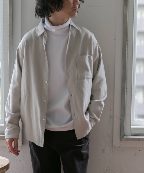 URBAN RESEARCH DOORS（アーバンリサーチドアーズ）の「ヘビーネルレギュラーカラーシャツ（シャツ/ブラウス・メンズ・ライトグレー/カーキ/ネイビー/ストライプ・40/38）」の9枚目の写真