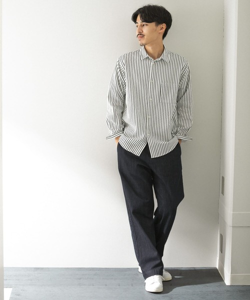 URBAN RESEARCH DOORS（アーバンリサーチドアーズ）の「ヘビーネルレギュラーカラーシャツ（シャツ/ブラウス・メンズ・ライトグレー/カーキ/ネイビー/ストライプ・40/38）」の22枚目の写真