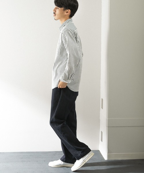 URBAN RESEARCH DOORS（アーバンリサーチドアーズ）の「ヘビーネルレギュラーカラーシャツ（シャツ/ブラウス・メンズ・ライトグレー/カーキ/ネイビー/ストライプ・40/38）」の10枚目の写真