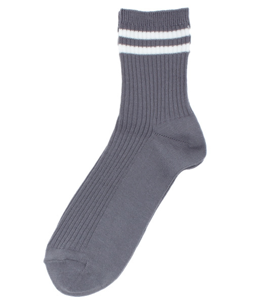 WEGO（ウィゴー）の「WEGO/2ラインソックス（ソックス/靴下・レディース・ホワイト/ブラック/グレー/グリーン/ブルー/サックスブルー/ピンク/ワイン・FREE）」の4枚目の写真