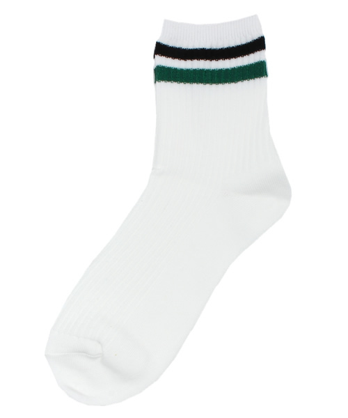 WEGO（ウィゴー）の「WEGO/2ラインソックス（ソックス/靴下・レディース・ホワイト/ブラック/グレー/グリーン/ブルー/サックスブルー/ピンク/ワイン・FREE）」の5枚目の写真