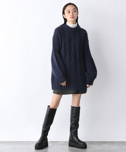 JEANASIS（ジーナシス）の「2Gクラシックミックスパターンプルオーバー/259455（ニット/セーター・レディース・ブルー/ホワイト/ネイビー・FREE）」の8枚目の写真