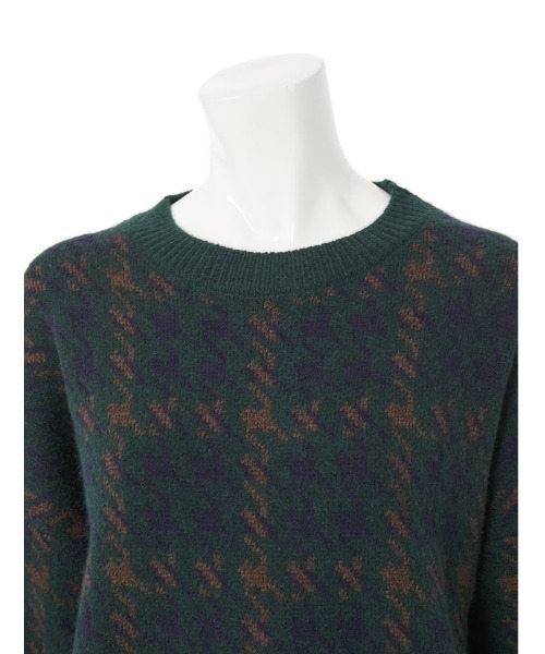 fifth calin（フィフスカラン）の「もちもちグレンチェックニット（ニット/セーター・レディース・グリーン/レッド・MEDIUM）」の3枚目の写真