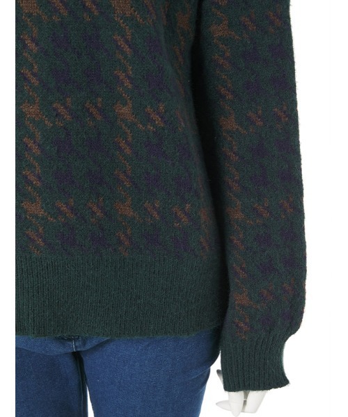 fifth calin（フィフスカラン）の「もちもちグレンチェックニット（ニット/セーター・レディース・グリーン/レッド・MEDIUM）」の6枚目の写真