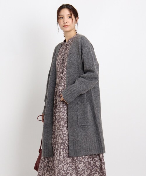 grove(グローブ)の「◆【S-LL】ふんわりニットロングカーディガン(カーディガン/ボレロ・レディース・アイボリー/ナチュラル/グレー系その他・02/03/04/01)」の2枚目の写真