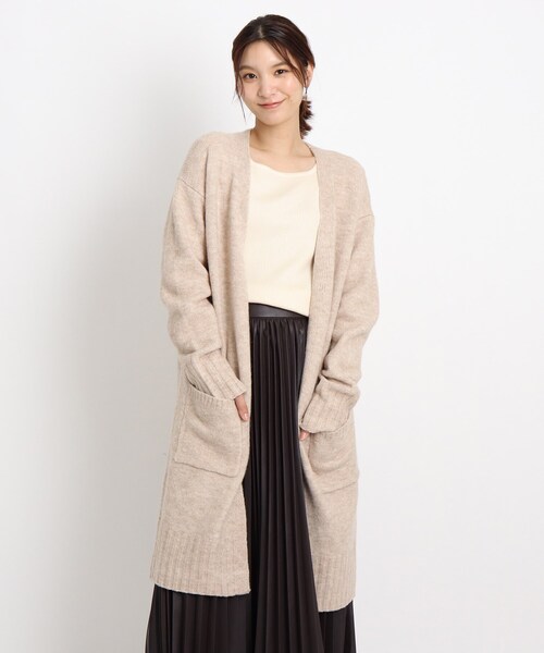 grove(グローブ)の「◆【S-LL】ふんわりニットロングカーディガン(カーディガン/ボレロ・レディース・アイボリー/ナチュラル/グレー系その他・02/03/04/01)」の3枚目の写真