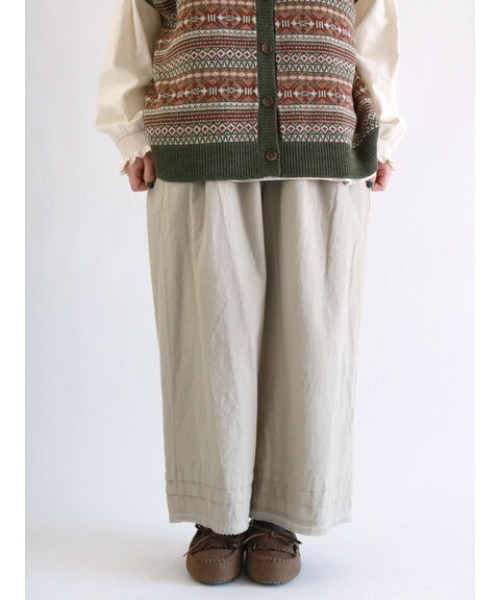 Samansa Mos2(サマンサ モスモス)の「35th裾レースワイドストレートパンツ(その他パンツ・レディース・カーキ/ベージュ/チャコール・フリ-)」の3枚目の写真