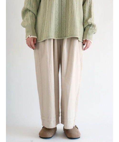 Samansa Mos2(サマンサ モスモス)の「35th裾レースワイドストレートパンツ(その他パンツ・レディース・カーキ/ベージュ/チャコール・フリ-)」の6枚目の写真
