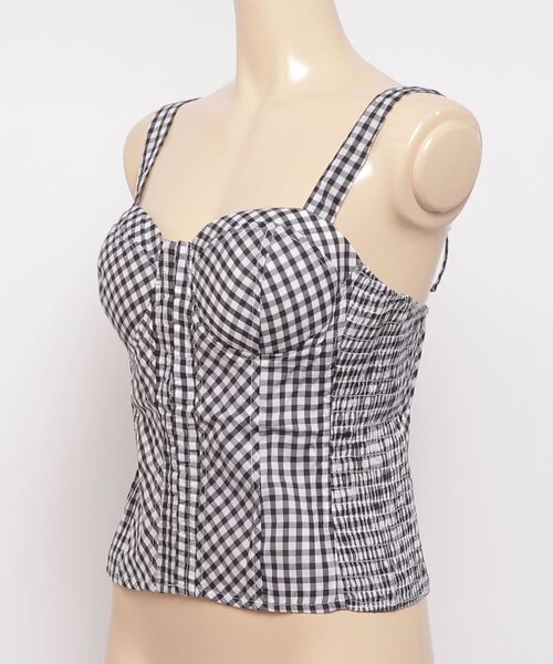 Guess(ゲス)の「Sleeveless Gingham Bustier Top(チューブトップ・レディース・ブラック系その他・SMALL/MEDIUM)」の3枚目の写真