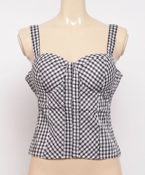 Guess(ゲス)の「Sleeveless Gingham Bustier Top(チューブトップ・レディース・ブラック系その他・SMALL/MEDIUM)」の5枚目の写真
