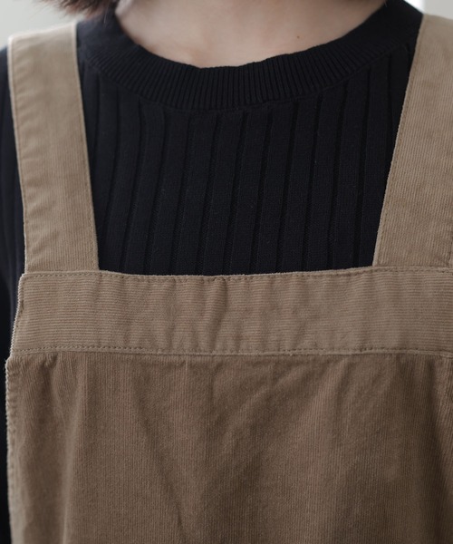 ElegChic（エレグシック）の「ストレッチコーデュロイジャンパー スカート （スカート・レディース・ブラック/ベージュ・4L/L/XL/XXL/M）」の12枚目の写真