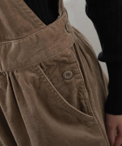 ElegChic（エレグシック）の「ストレッチコーデュロイジャンパー スカート （スカート・レディース・ブラック/ベージュ・4L/L/XL/XXL/M）」の15枚目の写真