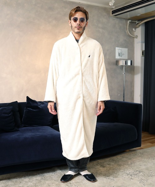 KANGOL(カンゴール)の「KANGOL/カンゴール 着る毛布 ルームウエア ボア ロングカーディガン(ルームウェア/パジャマ・メンズ・ブラック/グレイッシュベージュ/ホワイト・FREE)」の22枚目の写真