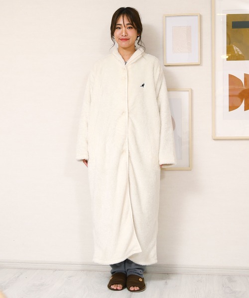 KANGOL(カンゴール)の「KANGOL/カンゴール 着る毛布 ルームウエア ボア ロングカーディガン(ルームウェア/パジャマ・メンズ・ブラック/グレイッシュベージュ/ホワイト・FREE)」の8枚目の写真