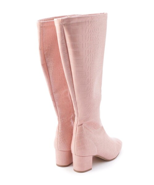 En Punto（エンプント）の「◆スクエアトゥストレッチロングブーツ（ブーツ・レディース・ブラック系/アイボリー/ピンク系9・LL/L/S/M）」の9枚目の写真