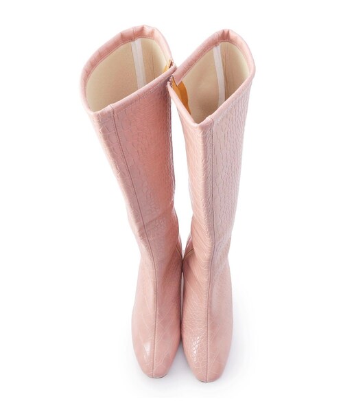 En Punto（エンプント）の「◆スクエアトゥストレッチロングブーツ（ブーツ・レディース・ブラック系/アイボリー/ピンク系9・LL/L/S/M）」の7枚目の写真