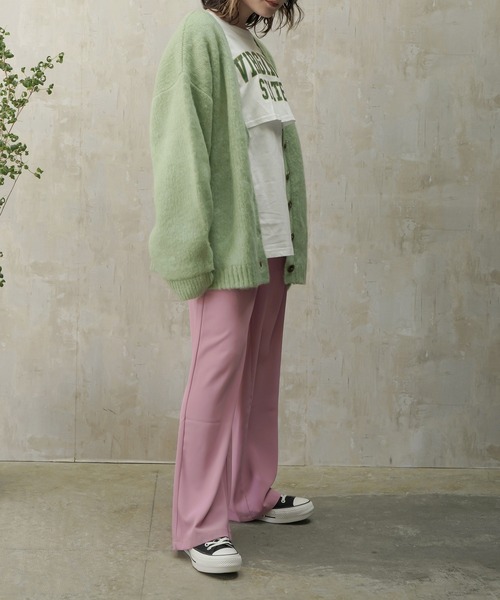 Lull（ルル）の「【Lull / ルル】サイドベルトハイウエストタックスラックス（スラックス・レディース・ブラック/サックスブルー/ピンク/オレンジ/グリーン/ラベンダー・ONESIZE）」の19枚目の写真