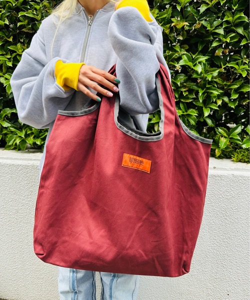 UNIVERSAL OVERALL（ユニバーサルオーバーオール）の「UNIVERSAL OVERALL/リバーシブルトートバック UVO-044（エコバッグ/サブバッグ・メンズ・ホワイト/ブラック/ベージュ/オフホワイト/イエロー/オレンジ/グリーン/バーガンディー・ONESIZE）」の7枚目の写真
