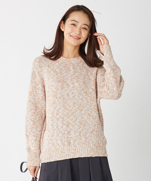 J.PRESS(ジェイプレス)の「ミックスカラーファンシー ニット(ニット/セーター・レディース・ベージュ系/イエロー系/オレンジ系・MEDIUM/LARGE)」の3枚目の写真