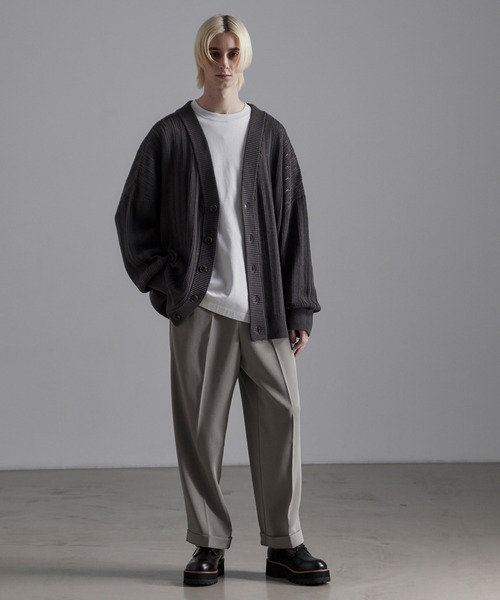 Loose/ルース（ルース）の「ボリュームスリーブ シアーメッシュカーディガン（カーディガン/ボレロ・メンズ・チャコールグレー/アッシュグレー/ブルー系その他/グリーン/パープル・S/M/L）」の14枚目の写真